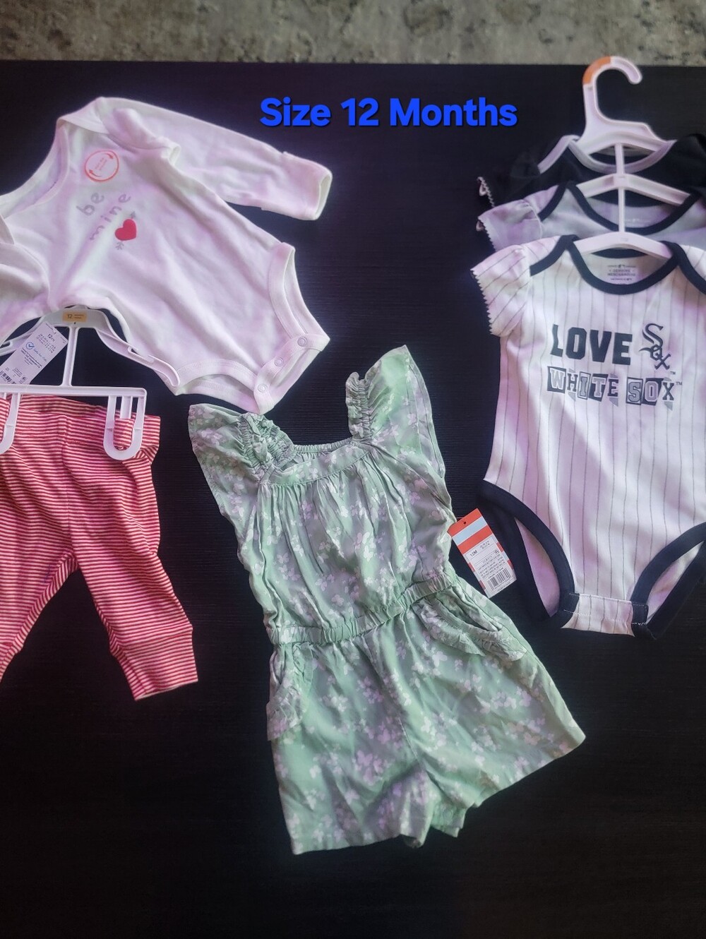 BUNDLE 6 pcs Carter, Cat/Jack, Genuine Merchandise  bodysuits & romper 12 Months